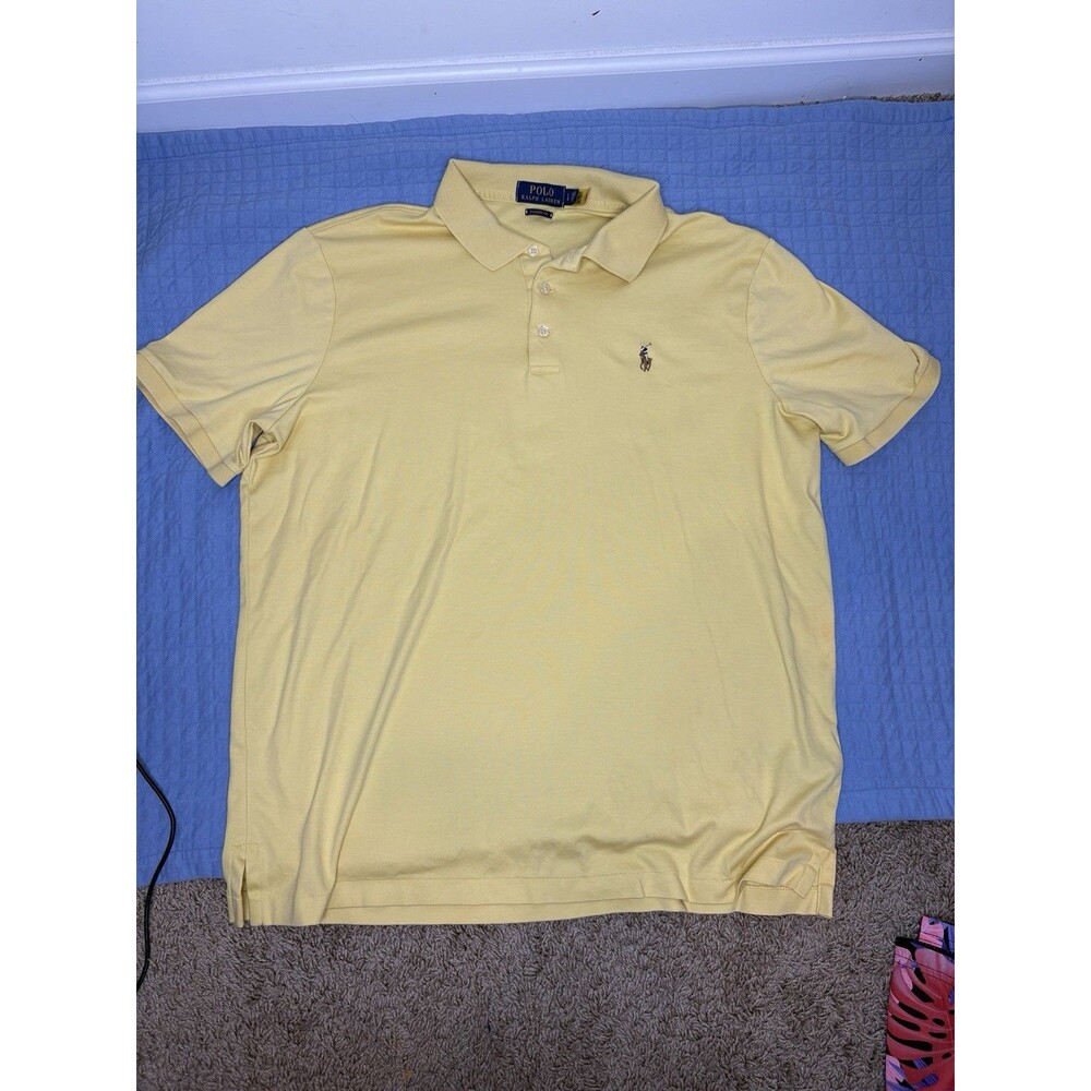 Polo Ralph Lauren Men’s Classic Fit Polo Shirt L Yellow Short Sleeve Logo
